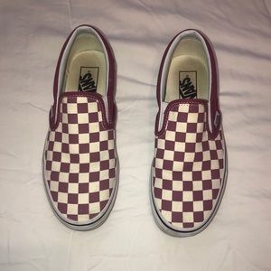 maroon checkered vans
